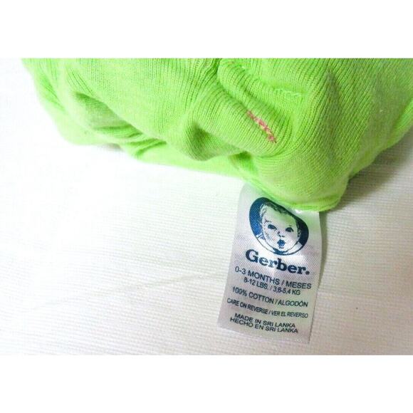 Gerber Infant Girl’s Hat Green and Pink with Bow, White Polka Dots Size 0-3 Mos - Picture 3 of 3